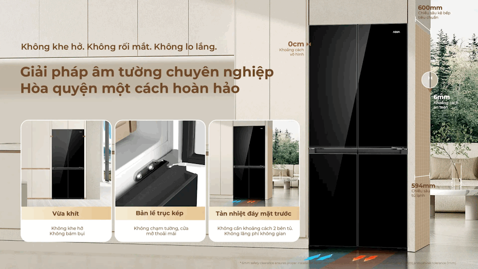 Tủ lạnh Aqua Inverter 508 lít Multi Door AQR-MA580XA(GB)U1